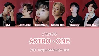 ASTRO  ONE 認聲韓文繁體中字 歌詞coloramplyrics [upl. by Annid717]