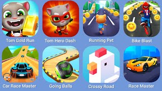 Tom Gold Run Tom Hero Dash Running Pet Bike Blast Car Race Master Going Balls Crossy Road [upl. by Damek]