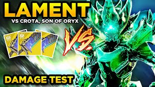 Lament ONE PHASE vs Crota Son of Oryx  Crotas End DPS Test  Destiny 2 [upl. by Ilrebma]