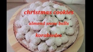 Christmas cookies Almond Snow Balls  Kourabiedes in Greek [upl. by Matthei]