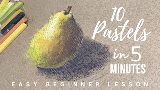 EASY Beginner Pastel Painting Tutorial  10 Pastels in Only 5 Minutes [upl. by Ynattir]