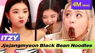 ITZY Jjajangmyeon Black Bean Noodles MUKBANG🥣🖤 [upl. by Ennoved]