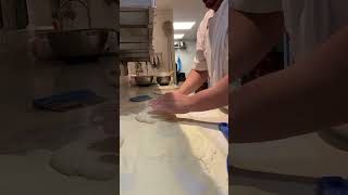 Rolling out highhydration pizza dough with cheftiagopelomundo pizzalover pizza [upl. by Bibeau]