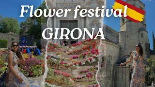 Temps de Flor Flower festival in Girona Walking Tour  Girona Spain 🇪🇸 HD May 2024 [upl. by Milburn]