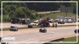 1 killed another airlifted in 18wheeler crash on I485 in Charlotte [upl. by Asante989]