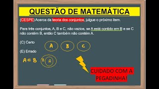 Questão de MATEMÁTICA da banca CESPECEBRASPE [upl. by Junette956]