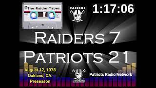 1978 RAIDERS  PATRIOTS 81278 PRESEASON AUDIO ONLY [upl. by Uriiah]