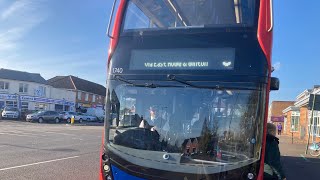 Morebus 2023 Alexander Dennis Enviro 400 MMC HJ73 NFM on the 5 to Kinson [upl. by Mirelle]