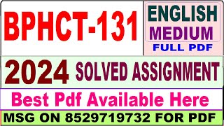 bphct 131 solved assignment 2024  bphct 131 solved assignment 202324 in English  bphct131 2024 [upl. by Lledyl]