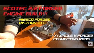 Ecotec Forged Build Pt4 Pistons and Rods Assembled [upl. by Obe]