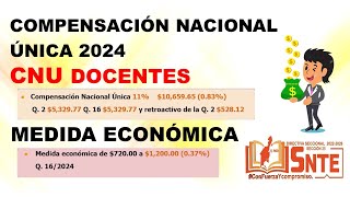 Compensación Nacional Única CNU y Medida Reconocimiento 2024 Docentes Educación Básica Quincena 16 [upl. by Winslow]