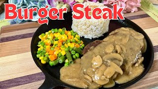 Buger Steak with Gravy  How to Make Filipibo Style Burger Steak  By Ross Kitchen Recipes [upl. by Onyx]