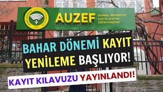 İstanbul Aöf AUZEF 2024 Bahar Dönemi Kayıt Yenileme Başlıyor AUZEF Kayıt Yenileme Nasıl Yapılır [upl. by Idou]