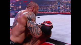 Batista attacks quothis friendquot Rey Mysterio at WWE Bragging Rights [upl. by Elurd]