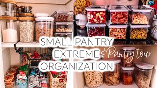 ULTIMATE SMALL PANTRY ORGANIZATION amp SMALL PANTRY TOUR 2023 Tres Chic Mama [upl. by Eiramnna]