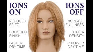 Do ionic hair dryers work Blow dry comparison ions on VS ions off [upl. by Carilyn]