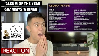 Grammys 2021  Album of the Year Winner REACTION Taylor Swift  folklore [upl. by Nassi]