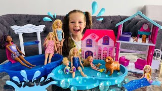 Barbie VideosuAda ile Barbie Evcilik Oyun HavuzdaBarbie ve Chelsea Bebek Kız OyunlarıToysandFun [upl. by Koal257]