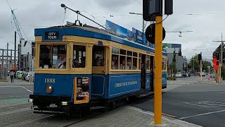 Sydney R Class Tram no 1808  1888 going over Manchester  Litchfield Sts Intersection in Chch [upl. by Atinat]