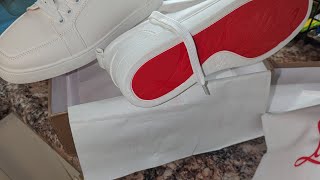 Christian louboutin White sneakers dhgate review [upl. by Airdnna243]