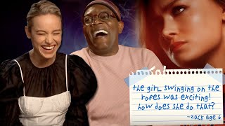 Brie Larson amp Samuel L Jackson Answer Kids Questions About Captain Marvel  PopBuzz Meets [upl. by Ahsaten]