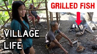 Philippines Village Family Day Were Cooking Grilled Fish [upl. by Asatan]