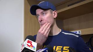 Blues goaltender Jordan Binnington talks amidst teams seven game winning streak [upl. by Ing]