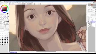 Speedpaint Paint Tool SAI Lady Commission [upl. by Eisned]