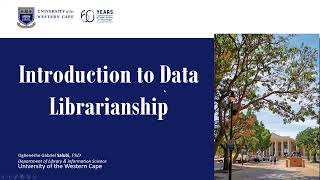 Webinar  An introduction to Data Librarianship [upl. by Jolie]