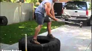 Strength and Conditioning Tire Sledgehammer Workout [upl. by Rehtse51]