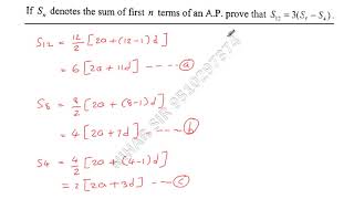 If Sn denotes the sum of first n terms of an AP prove that S123S8S4 [upl. by Sturrock45]