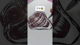 Troll face Drawing 5sec 30 min and 2hours😱 shorts drawing [upl. by Celestina]