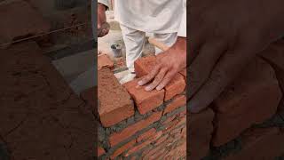 How to bricks cutting and fill the gape of wall cuttingskills bricks tricks [upl. by Atinele651]