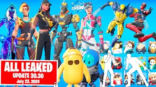 All Fortnite LEAKED Skins Emotes Cosmetics Update 3030 Fall Guys Deadpool amp Wolverine Adidas [upl. by Palila]