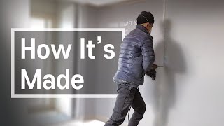 Homemade sliding door DIY and installation From breaking the wall to installing it [upl. by Nywg]