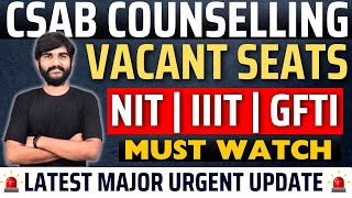 CSAB Counselling 2024 Vacant Seats✅ in NITIIITGFTIs  Seat Matrix of CSAB 2024  CSAB 2024 Cut Off [upl. by Euqinahc]