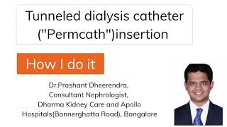 quotPermcathquottunneled dialysis catheter insertion technique in right IJ vein  step by step video [upl. by Darice]