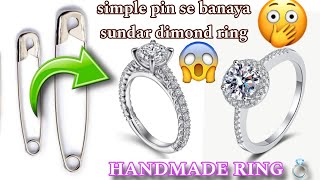 how to make a ring 💍 with safety pin diy safety pin ring making idea  easy ring making diy [upl. by Hewie]