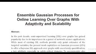 Ensemble Gaussian Processes for Online Learning Over Graphs With Adaptivity and Scalability [upl. by Cristen564]