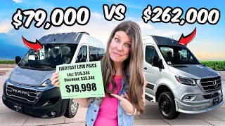 Cheapest Van vs Most Expensive Van in 2024 Class B Camper Vans [upl. by Onaicram]