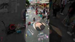 Artist Draws BINIs Maloi on Session Road Using Chalk and Charcoal BINI Ppop 🎥 crlrfll [upl. by Chem]