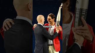 In 2024 Olympic Zidane Passes Olympic Torch to Nadal [upl. by Musetta946]