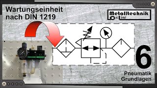 Pneumatik Grundlagen – Funktion und Darstellung der Wartungseinheit nach DIN 1219 [upl. by Atteloiv439]