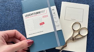 Relaxing unboxing of Leuchtturm1917 2024 weekly planner amp notebook A6 pocket 💝📒 [upl. by Nylasej403]