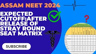 Assam NEET Stray Counseling Vacancy MBBS amp BDS 2024 Provisional Seat Matrix [upl. by Roselyn]