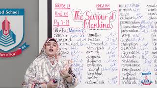 Class 9  English  Unit  1  Lecture 29  Saviour of Mankind 01  Allied Schools [upl. by Casia]