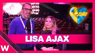 🇸🇪 Lisa Ajax  quotAwful Liarquot  Melodifestivalen 2024  INTERVIEW before heat 1 [upl. by Yelrehs]