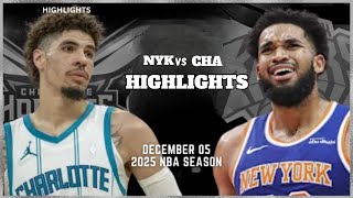 New York Knicks vs Charlotte Hornets  Full Game Highlights Dec 5  2025 [upl. by Wenoa356]