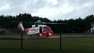 HM Coastguard S92 Helicopter departing the Royal Cornwall Hospital [upl. by Oirramed]