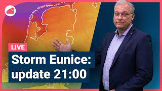 LIVE 2100 Laatste update  Zwaarste windstoten storm Eunice nu in het noorden [upl. by Zoara]